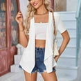 thumbnail image 4 of FAIWAD Women's Short Sleeve Cardigan Casual Summer Lightweight Open Front Solid Color Cardigans, 4 of 6