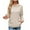 Beige#04, variant on Womens Waffle Knit Tops Thermal Long Sleeve T Shirts for Women Slim Fitted Crew Neck Pullover Shirts Blouse