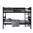 thumbnail image 5 of Home Design Exeter Twin Over Twin Solid Wood Bunk Bed Frame with Guardrails and Ladder, Black, Easy Assembly, 5 of 13