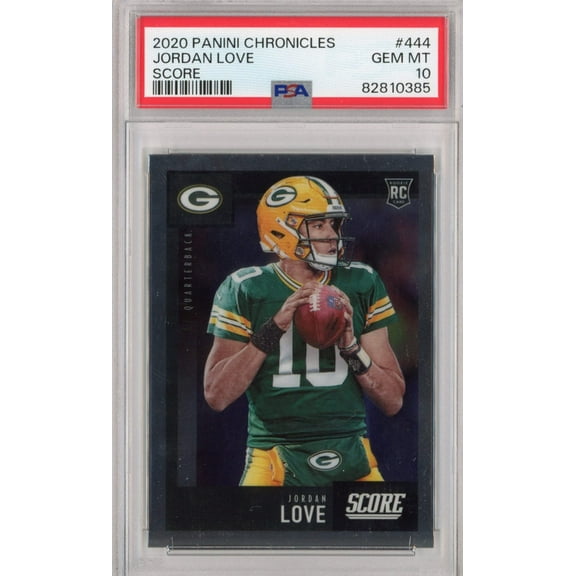 Graded 2020 Panini Chronicles Jordan Love #444 Score Rookie RC Football Card PSA 10 Gem Mint