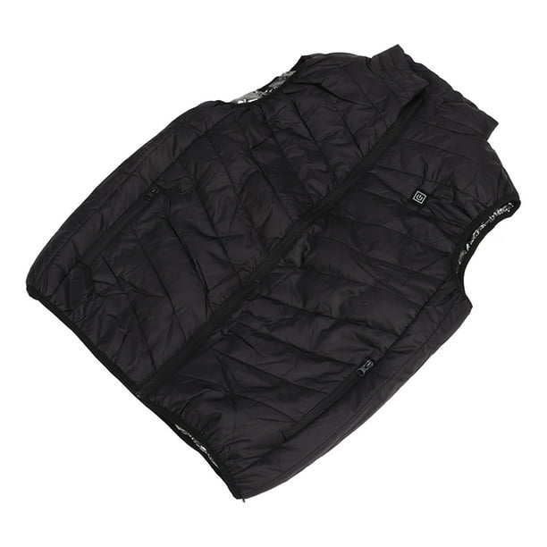 Chaleco calefactable para hombre Chaleco eléctrico USB inteligente Chaleco calefactor térmico de invierno Calefacción de 9 zonas Negro L