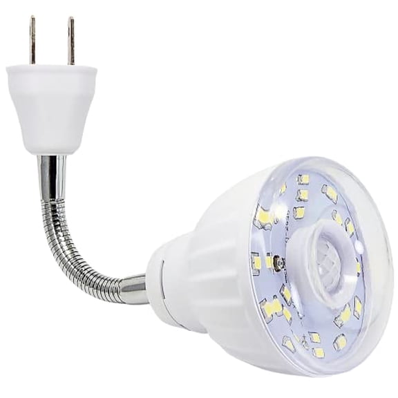 LED Motion-Activated Sensor Dusk To Dawn PIR Night Light AC Outlet Directional Flexible Rotatable 360 Socket Plug-in Wall Stairs Lamp Indoor Closet Cabinet Toilet Garage Ceiling Basement 3W 6500K