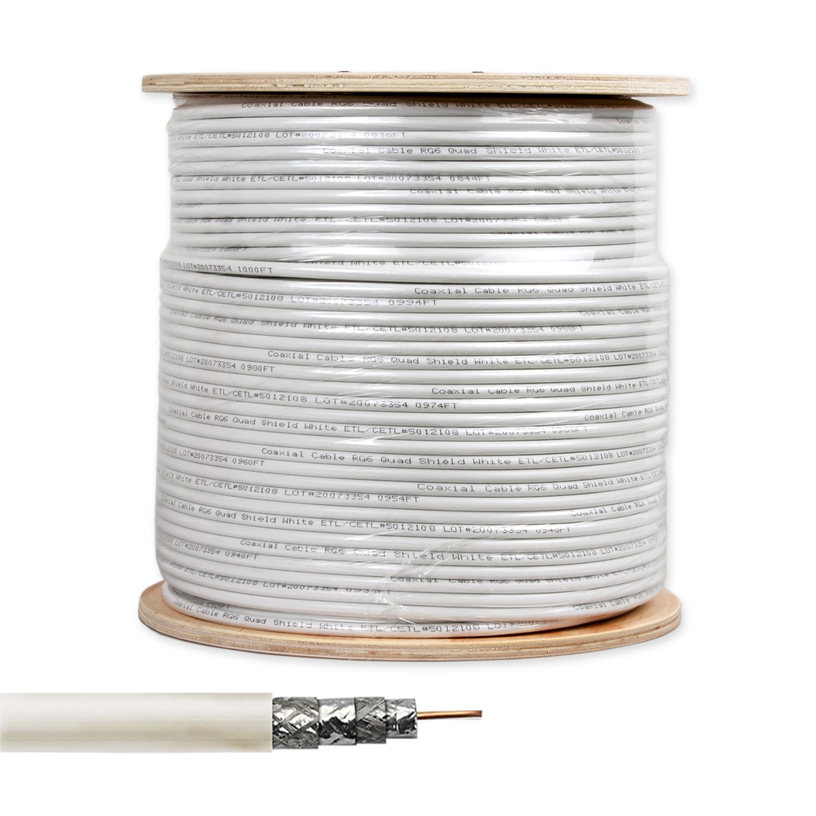 Buy Five Star 1000 ft. RG6 Quad Shielded Coaxial Cable Outdoor 18AWG 75 Ohm Solid Copper Clad