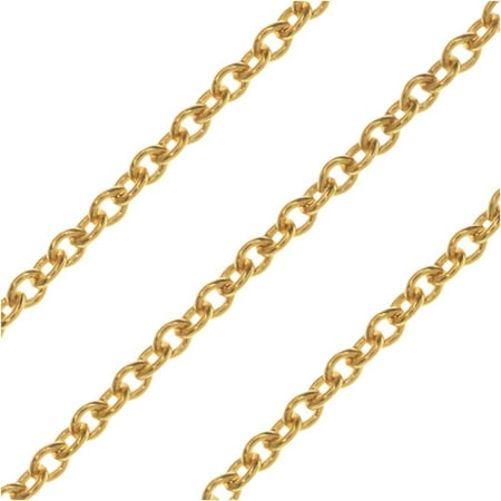 Oval Cable Link - Bulk Cable Chain, Oval Links 1.5x1mm, By the Inch, 14k Gold Filled
