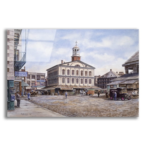 Epic Art 'Faneuil Hall, Ca. 1915' by Stanton Manolakas, Acrylic Glass Wall Art, 16"x12"