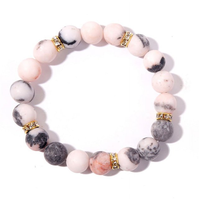 Pulsera de ocho planetas con piedra de estrella de la guarda y polvo esmerilado, pulsera de cuentas de cebra, joyería europea y americana