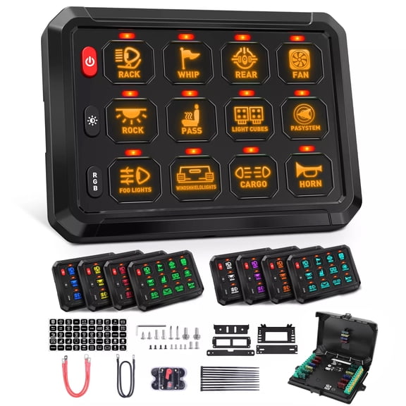 Boiijkre Diy Backlit 12 Gang Electronic Relay System Universal Circuit Control Panel