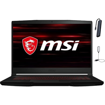 MSI GF63 Thin 15.6" Gaming Laptop, FHD 144Hz, Intel Core i5-11400H, NVIDIA GeForce RTX 3050, 8GB DDR4 RAM, 512GB SSD, Windows 11 Home, Black with Mazepoly Accessories