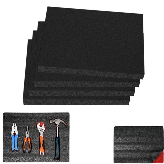 Elodie 4 Pieces Tool Box Foam Sheets Foam Padding Practical Premium Cushioning Foam 40cmx33cmx2.5cm