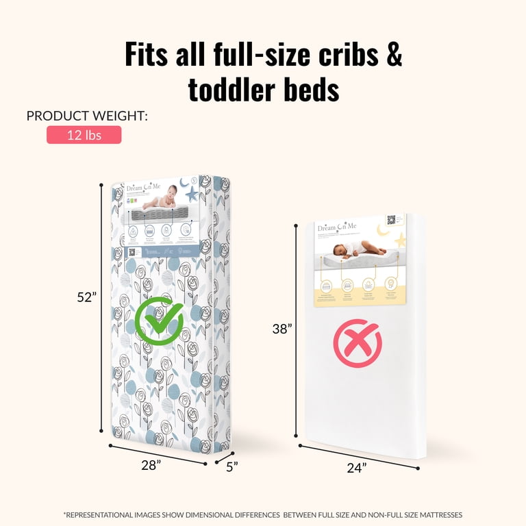 Dream On Me Nap Nest Crib Mattress, Teal Flowers photo 3