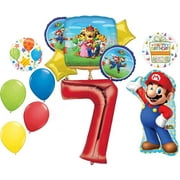 Anagram Mario Bros Party Supplies 7th Birthday Balloon Decorations