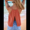 thumbnail image 4 of Camisola de Verano con Cuello Halter y Espalda Descubierta para Mujer, Estilo Y2K, para Salir, Playa Naranja Rojo XS, 4 of 10