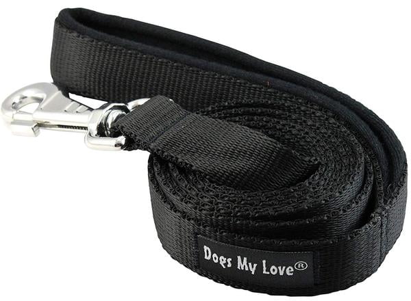 Surfin USA Nylon Dog Leash Surfin USA Tella & Stella Neoprene Lined Handle for your Comfort 5 ft long ¾ in Wide Leash Safe & Heavy Duty Rotating Carabiner Clip for your Companion’s Safety. Solid D Ring Sewn in for Hooking Accessories