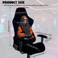 thumbnail image 5 of SCRAWLGOD Cool Skeleton Print Black 4 Pieces Gaming Chair Cover with Armrest Slipcovers Stretchy Washable Computer Chair Seat Slipcovers Cat Scratch Proof, 5 of 7
