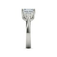 thumbnail image 4 of HeartsAndYou 5ct Emerald Cut Moissanite Petite Round Accents Solitaire Ring 18k White Gold over Silver, 4 of 5