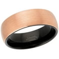 thumbnail image 2 of 2-Tone Tungsten Wedding Ring - Band for Mens & Womens- 8mm Rose Gold IP Tungsten Ring - Comfort Fit Domed Tungsten Band, 2 of 3