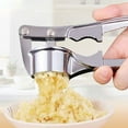 thumbnail image 6 of Stainless Steel Garlic Press Rocker, Garlic Mincer With Studs, Heavy Duty Garlic Chopper, Effective Garlic Peeler, Easy to Clean Kitchen Gadget for Minced Garlic, Dishwasher Safe, 6 of 8