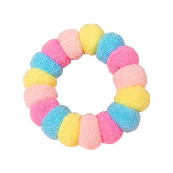 Mightlink Cat Collar Colorful Plush Ball Adjustable Neck Wear Rainbow Color Anti-bite Anti-lick Pet Soft Collar Dog Post Surgery Protective Collar Pet Supplies