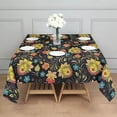 thumbnail image 3 of Pioneer Flower Floral Print Pattern Square Tablecloth,Waterproof Square Table Cover,Wipeable Spillproof Washable Table Cover for Home Kitchen Party Decor 52"x52"(132x132cm), 3 of 6