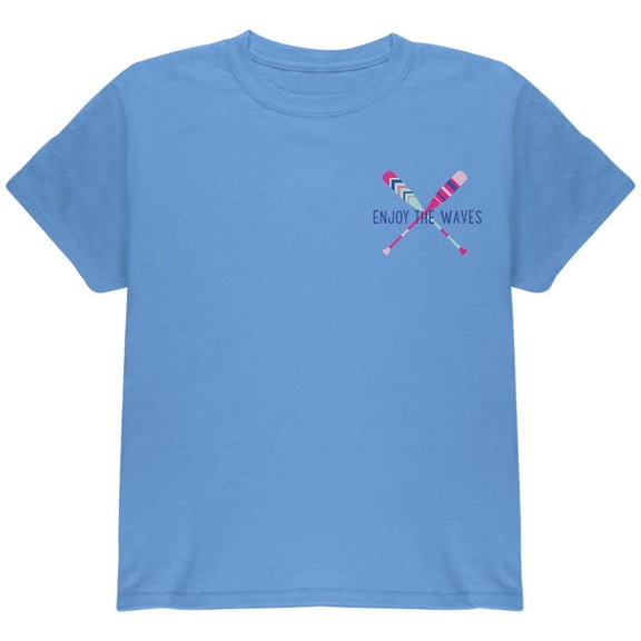 Summer Sun Enjoy the Waves Paddles Youth T Shirt Carolina Blue YMD