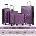 thumbnail image 3 of Nicetravel 4-Piece Hardside Luggage Set,Lightweight Suitcase with TSA Locks & Double Spinner Wheels, Purple, 3 of 5