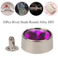 thumbnail image 2 of AMONIDA 20Pcs Rivet Studs Round Alloy DIY Shoes Clothes Bags Decoration With 20Pcs Washers 12mm,DIY Shoes Decoration Rivet,Rhinestone Crystal Rivets, 2 of 7