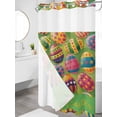 thumbnail image 3 of No Hook Shower Curtain with Snap-in Liner, Easter Waterproof Fabric Bathroom Curtains, Farmhouse Green Spring Watercolor Flowers Eggs Bath Curtains & Mesh Top Window Stand Up Stall 36"x72", 3 of 9