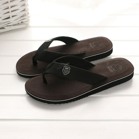

Foraging dimple Men s Summer Flip-flops Slippers Beach Sandals Indoor&Outdoor Casual Shoes Brown