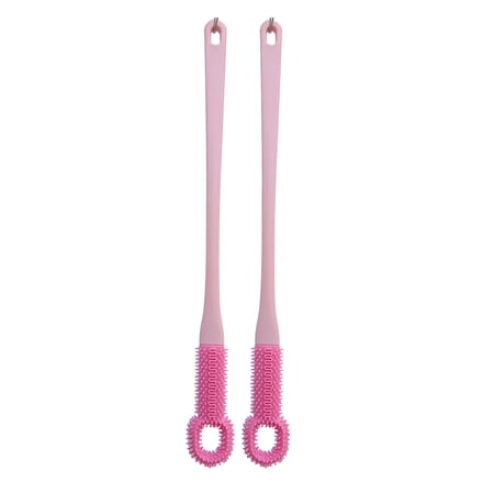 Byujiro Multi-Functional Toe Gaps Silicone Cleaner 2-Pack Soft Brush for Toe Gaps Removes Dead Skin & Scrubs Foot Soles Easy-Grip Handle for Toe Gap Hygiene