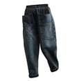 thumbnail image 4 of Women's Harem Cropped Pants with Pockets High Waisted Fashion Loose Trousers Yuyangstore Vaqueros holgados de mujer, 4 of 8