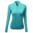 thumbnail image 1 of FashionOutfit Women's Basic Solid Active Track Zip Up Pull Over Top, 1 of 3