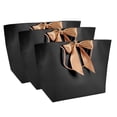 thumbnail image 2 of 10 bolsas de papel negras para regalo de recuerdo, bolsas de embalaje para ropa, maquillaje y boutique con asa dorada, n.° 5, 2 of 15