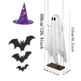 thumbnail image 2 of Hanging Ghost Decor for Halloween Decorations Light-Up Flying Ghost on Broomstick with Witch Hat, Witch Broom, Spooky Outdoor Halloween Yard Decorations, 2 of 4