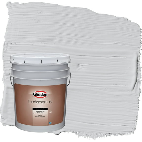 Glidden Fundamentals Elemental / Gray Semi-Gloss Exterior Paint, 5 Gallon