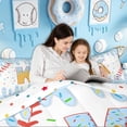 thumbnail image 3 of Meiyoeat Summer Ice Cream Baseball Bedding Comforter Set for Kids Kids, Kawaii Dessert K Letter Alphabet Full Bedding Set, Blue, Polkadot Reversible, 7-Piece, 3 of 4