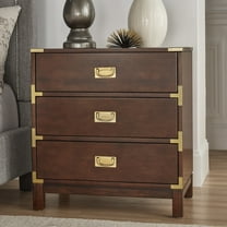 Weston Home Delacour 3-Drawer Gold Accent Nightstand