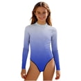 thumbnail image 1 of Swimsuit for Girls, Long Sleeve One Piece Rashguard, Solid Color Beach Vacation Swimsuit for Kids 2-13 Years, 1 of 7