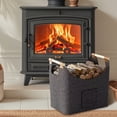 thumbnail image 2 of 1pc  Extra Large Foldable Felt Firewood Basket,  Heavy Duty with Reinforced Handles - Multi-use Storage - Dark Grey, 2 of 9