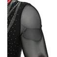 thumbnail image 3 of Runhomal Combinaison de Danse de Salon Tango Latin à Col en V Profond avec Strass Scintillants pour Hommes, Rouge m, 3 of 7