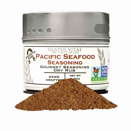 Gustus Vitae's Pacific Seafood Seasoning, 1 Magnetic Shaker Tin