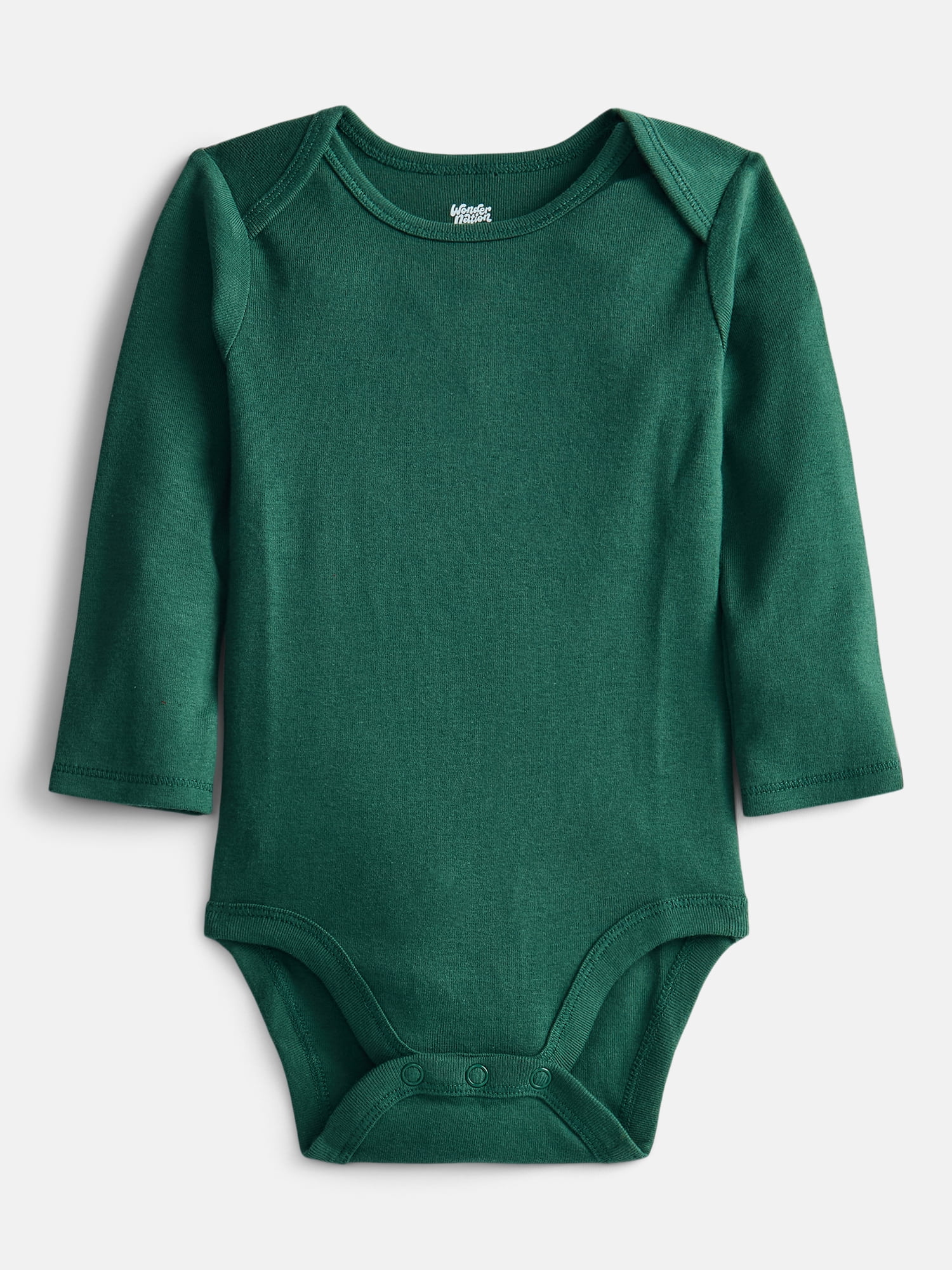 Wonder Nation Baby Boys' Solid Bodysuit with Long Sleeves, 3-Piece, Sizes 0M-24M