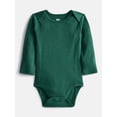 thumbnail image 2 of Wonder Nation Baby Boys' Solid Bodysuit with Long Sleeves, 3-Piece, Sizes 0M-24M, 2 of 4