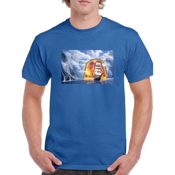 Sailing Through A Portal T-Shirt Men -Anthony Chirstou Designs, Male Medium