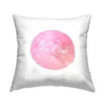Stupell Industries Be Kind on Pink Decorative Printed Throw Pillow, 18 x 18