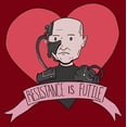 thumbnail image 2 of Men's Star Trek: The Next Generation Valentine's Cartoon Borg Picard Heart Resistance Is Futile  Graphic Tee Cardinal 3X Large, 2 of 5
