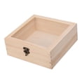 thumbnail image 4 of Caja de madera para exhibición de joyas, caja de regalo sin terminar con tapa de vidrio para dulces 20cmx20cmx8cm, 4 of 9