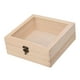 thumbnail image 4 of Caja de madera para exhibición de joyas con tapa abatible, caja de regalo de madera sin terminar 20cmx20cmx8cm, 4 of 9