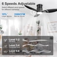 thumbnail image 3 of Ohniyou 42'' Flush Mount Ceiling Fan with Light, Remote & App Control, 3 Colors & Dimmable, Silent DC Motor, Low-Profile Indoor Fan for Bed, 3 of 9