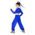 thumbnail image 2 of vastwit Kids Girls Hip Hop Street Dance Outfit Jazz Performance Crop Top Vest Checkered Mesh Jogger Pants Set Royal Blue 6, 2 of 5
