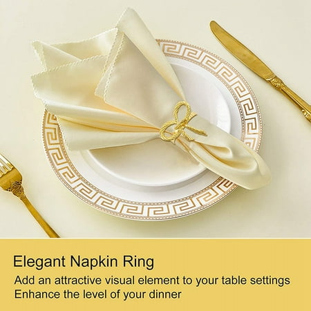 

Butterfly Napkins Rings 6 Gold Napkin Rings Holder for Wedding Christmas Family Gathering Table Decoration.